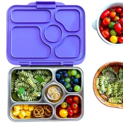 Yumbox Leakproof Bento Lunchbox, Presto Stainless Steel - Remy Lavender