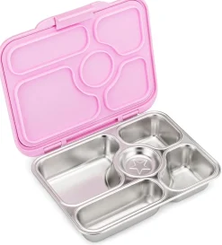 Yumbox Leakproof Bento Lunchbox, Presto Stainless Steel - Rose Pink