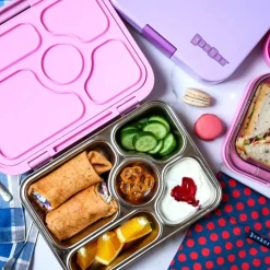 Yumbox Leakproof Bento Lunchbox, Presto Stainless Steel - Rose Pink