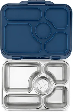 Yumbox Leakproof Bento Lunchbox, Presto Stainless Steel - Santa Fe Blue