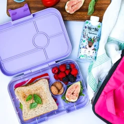 Yumbox Leakproof Bento Lunchbox, Tapas 4 Compartment - Ibiza Purple / Groovy Tray