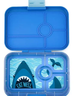 Yumbox Leakproof Bento Lunchbox, Tapas 4 Compartment - True Blue / Shark Tray