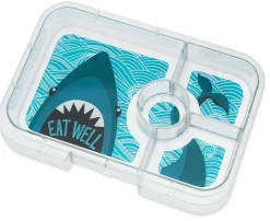 Yumbox Leakproof Bento Lunchbox, Tapas 4 Compartment - True Blue / Shark Tray