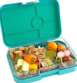Yumbox Leakproof Bento Lunchbox, Tapas 5 Compartment - Antibes Blue / Bon Appetit Tray