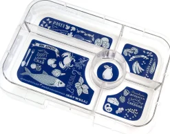 Yumbox Leakproof Bento Lunchbox, Tapas 5 Compartment - Antibes Blue / Bon Appetit Tray