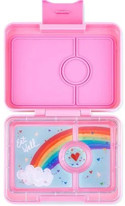 Yumbox Leakproof Bento Snack Box, 3 Compartment - Fifi Pink / Rainbow