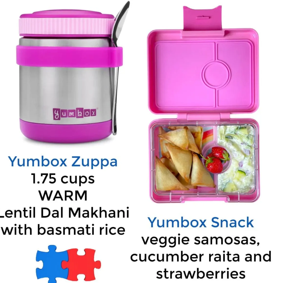Yumbox Leakproof Bento Snack Box, 3 Compartment - Fifi Pink / Rainbow
