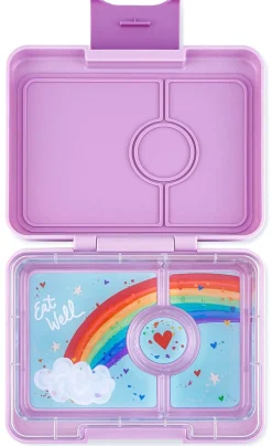 Yumbox Leakproof Bento Snack Box, 3 Compartment - Lulu Purple / Rainbow