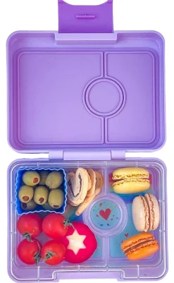Yumbox Leakproof Bento Snack Box, 3 Compartment - Lulu Purple / Rainbow