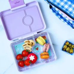 Yumbox Leakproof Bento Snack Box, 3 Compartment - Lulu Purple / Rainbow