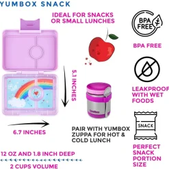 Yumbox Leakproof Bento Snack Box, 3 Compartment - Lulu Purple / Rainbow