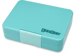 Yumbox Leakproof Bento Snack Box, 3 Compartment - Misty Aqua / Rainbow
