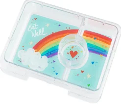 Yumbox Leakproof Bento Snack Box, 3 Compartment - Misty Aqua / Rainbow