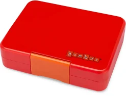 Yumbox Leakproof Bento Snack Box, 3 Compartment - Roar Red / Polar Bear