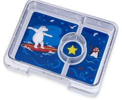 Yumbox Leakproof Bento Snack Box, 3 Compartment - Roar Red / Polar Bear