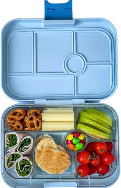 Yumbox Original Leakproof Bento Lunchbox, 6 Compartment - Hazy Gray / Paris Tray
