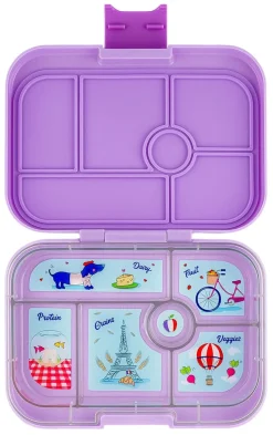 Yumbox Original Leakproof Bento Lunchbox, 6 Compartment - Lulu Purple / Paris Tray