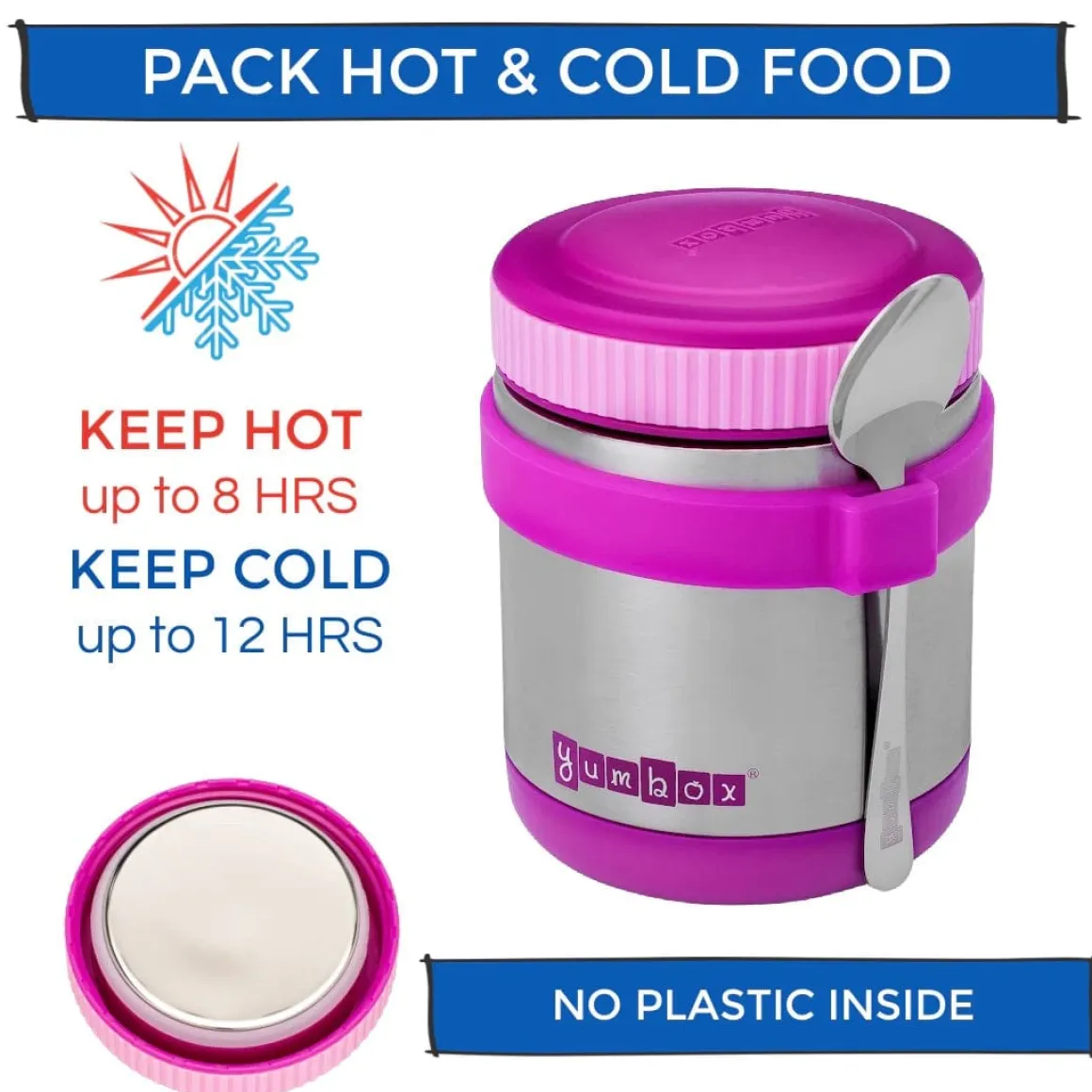 Yumbox Zuppa Stainless Steel Thermal Food Jar & Spoon, 14oz - Twilight Black