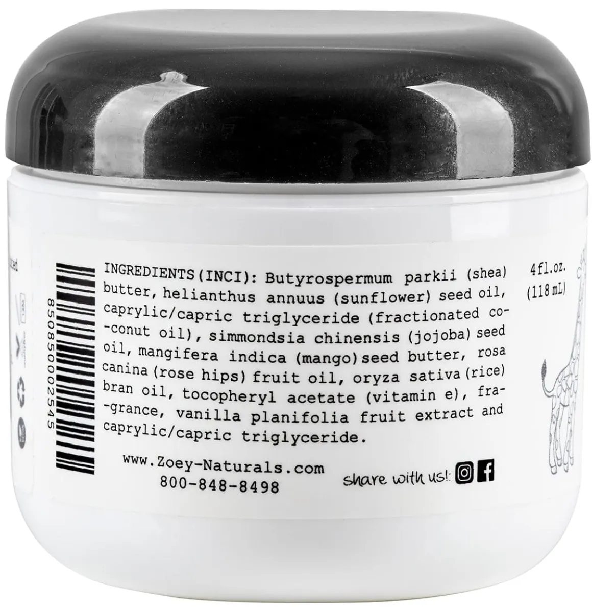 Zoey Naturals Body Butter - Vanilla Grapefruit