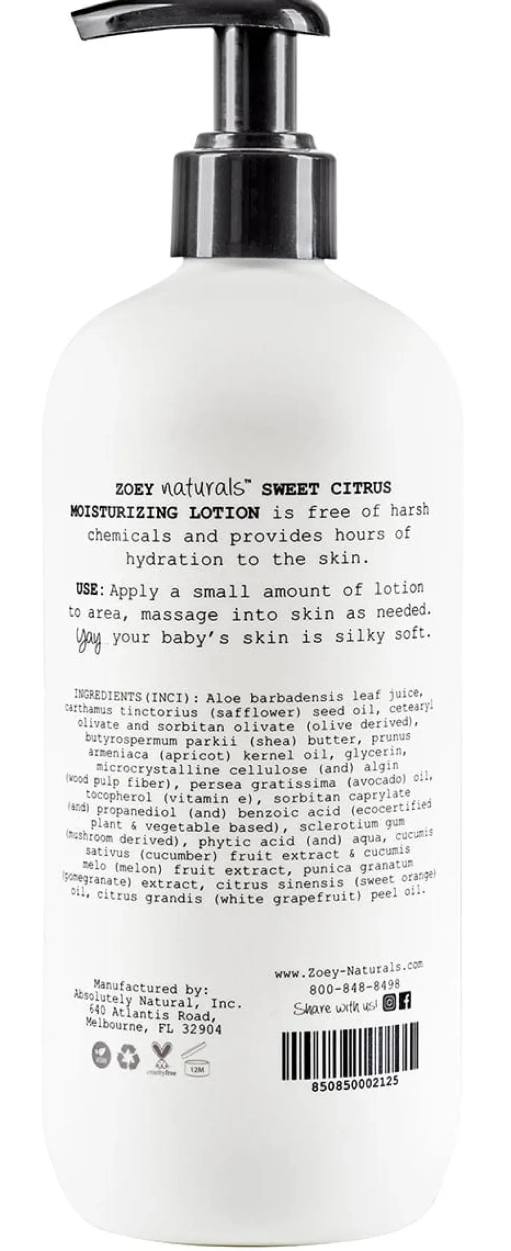 Zoey Naturals Moisturizing Lotion - Sweet Citrus