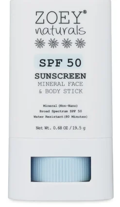 Zoey Naturals SPF 50+ Face & Body Stick - Fragrance Free