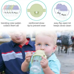 Zoli Bot Weighted Straw Sippy Cup, 6oz - Sage Green