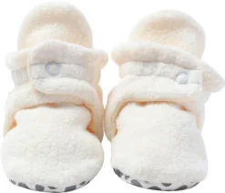 Zutano Cozie Fleece Gripper Baby Bootie - Cream, 12m