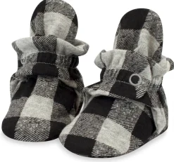 Zutano Organic Cotton Gripper Baby Bootie - Buffalo Check, 3m